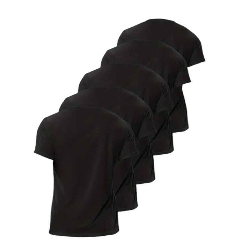 5 Pcs (T-Shirts)-(Fitness)-(Gym)-(Running)-(Size- XXL)-(Black)-(New)-$25.00